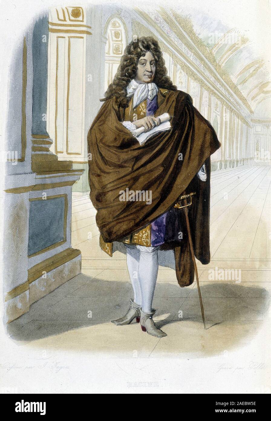 Portrait de Jean Racine, auteur dramatique et poete francais (1639 - 1699)  - dans "Le Plutarque francais", Ed. Mennechet, 1844-47, Paris Photo Stock -  Alamy