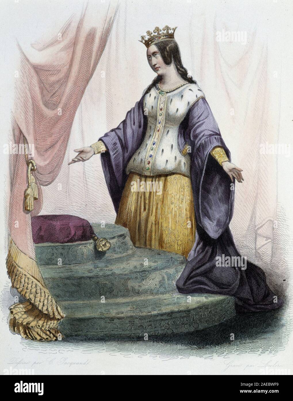 Portrait de Marguerite d'Anjou, reine d'Angleterre (1430-1482) - dans "Le Plutarque francais", Ed. Mennechet, 1844-47 Banque D'Images