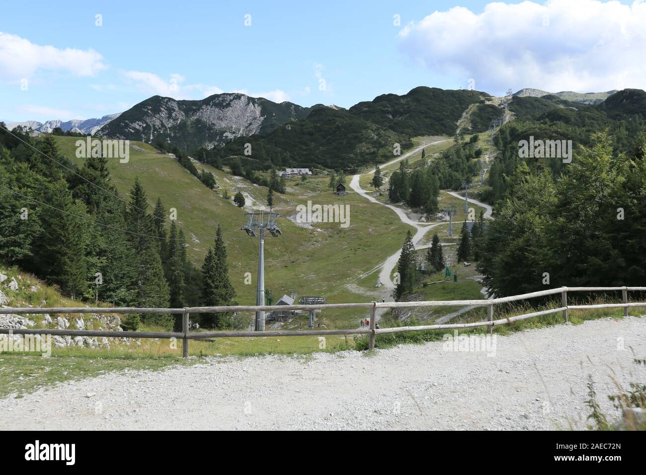 Vue de la station de ski de Vogel en montagne Alpes Juliennes Slovène Banque D'Images