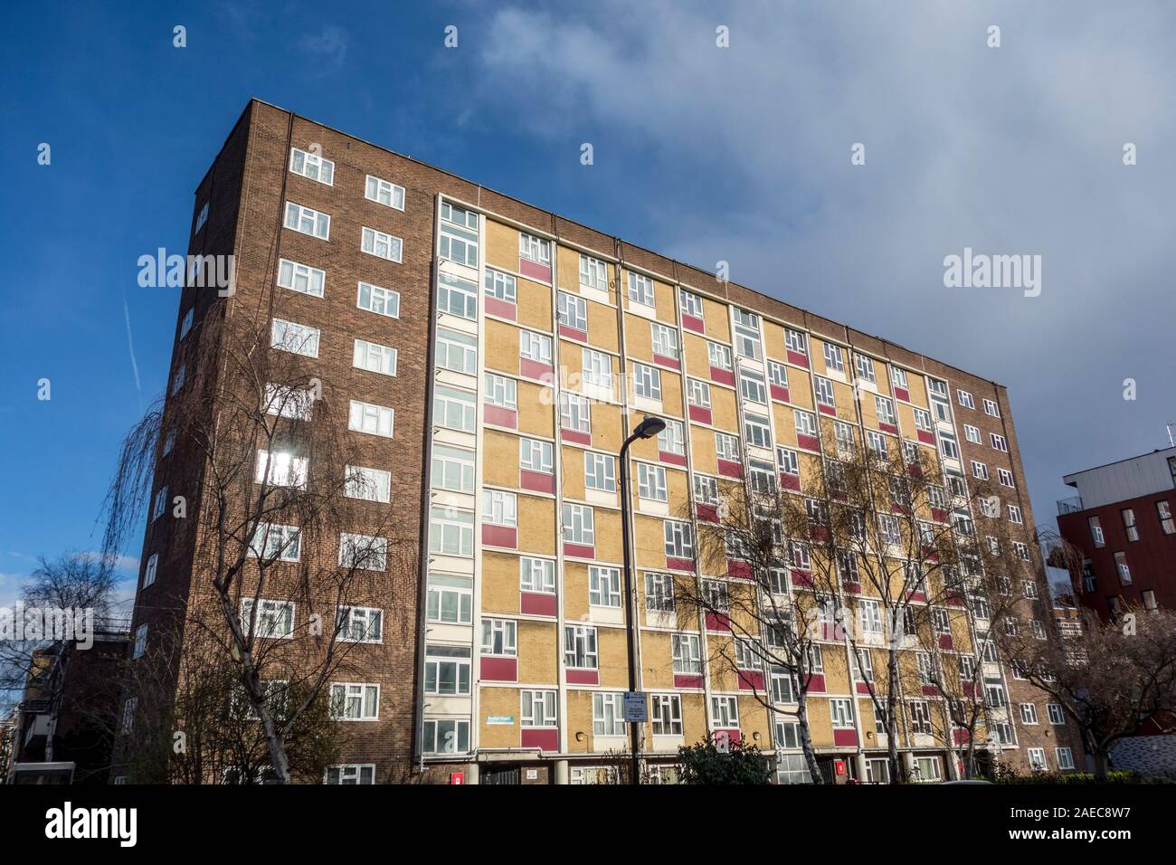 Evelyn Cour, Grange Wenlock Estate, Evelyn à pied, Hoxton, Londres. Logements sociaux, logements sociaux, UK, bloc d'appartements, appartements conseil Banque D'Images
