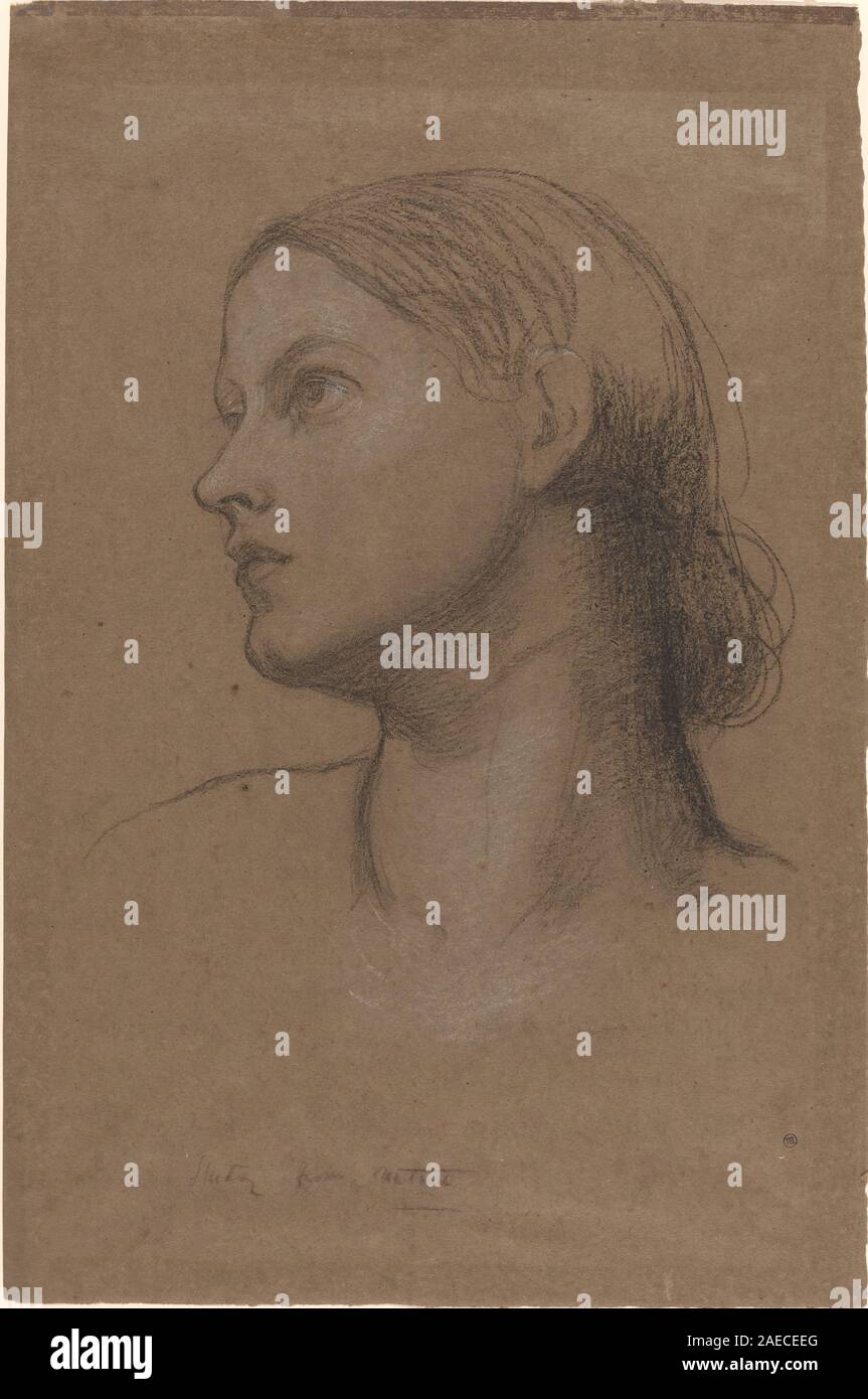 Cette peinture de George Frederic Watts, datée des années 1860, représente la tête et les épaules d'une jeune femme, mettant l'accent sur le portrait, les traits humains et le style de peinture britannique de l'époque victorienne. Banque D'Images
