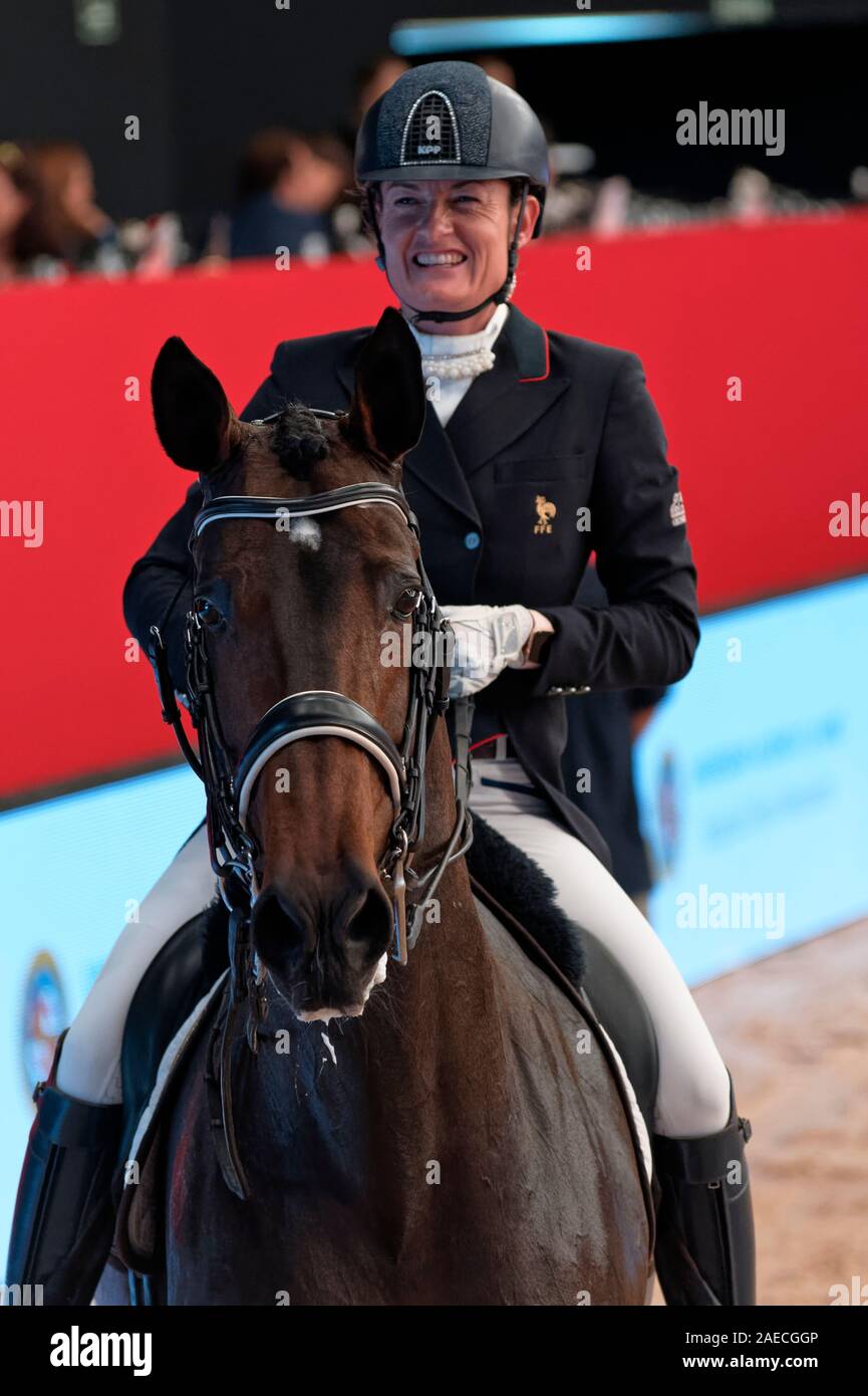 L'IFEMA, Madrid, Espagne. 29 novembre, 2019. Grand Prix de dressage, cheval de Madrid 2019 Semaine : Trofeo Universidad Alfonso X el Sabio.Anne Sophie Serre Banque D'Images