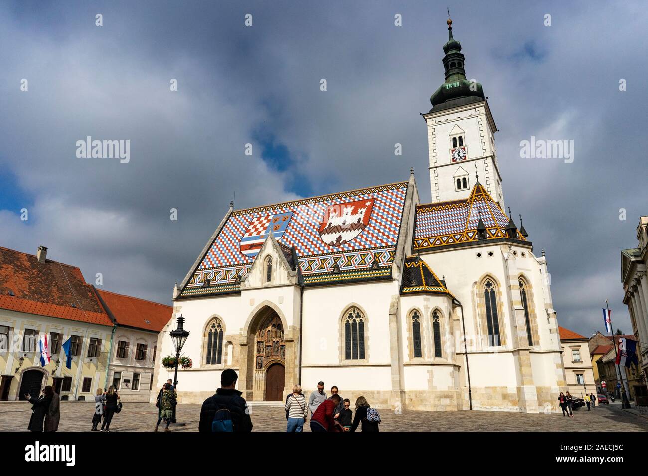 Eglise de Saint Mark à Zagreb Banque D'Images