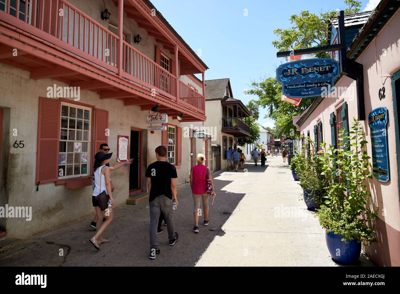 St George street dans le vieux quartier historique espagnol St Augustine florida usa Banque D'Images