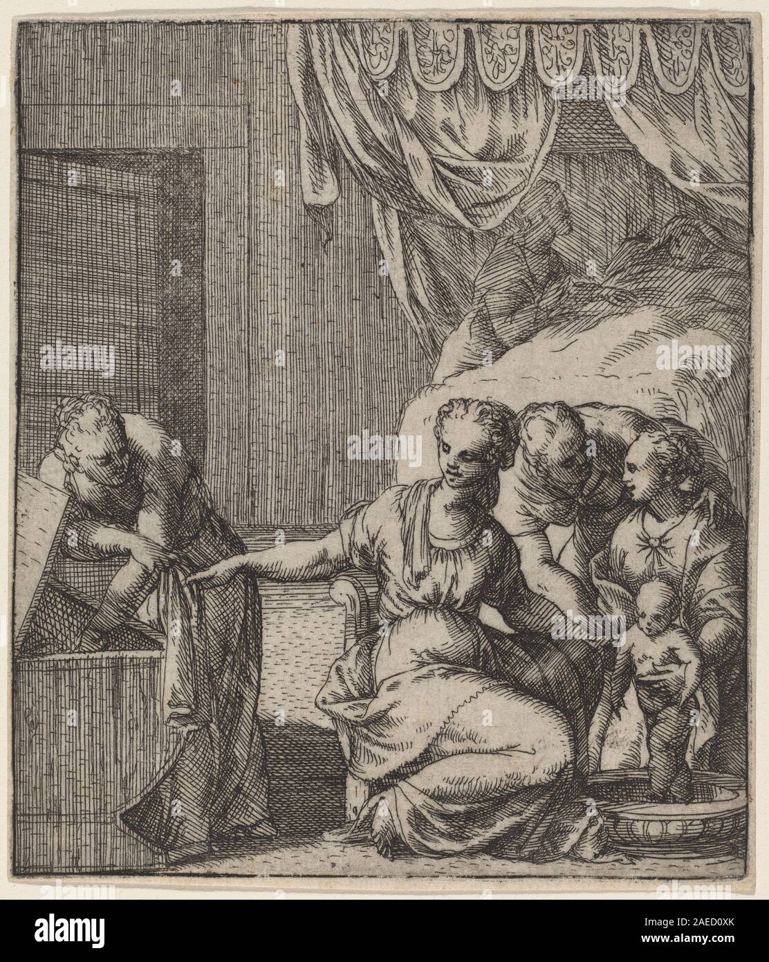 Giovanni Battista Fontana, la naissance de la Vierge, la naissance de la Vierge Banque D'Images