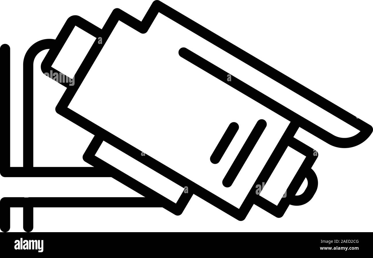 L'icône de caméra de sécurité, style contour Illustration de Vecteur