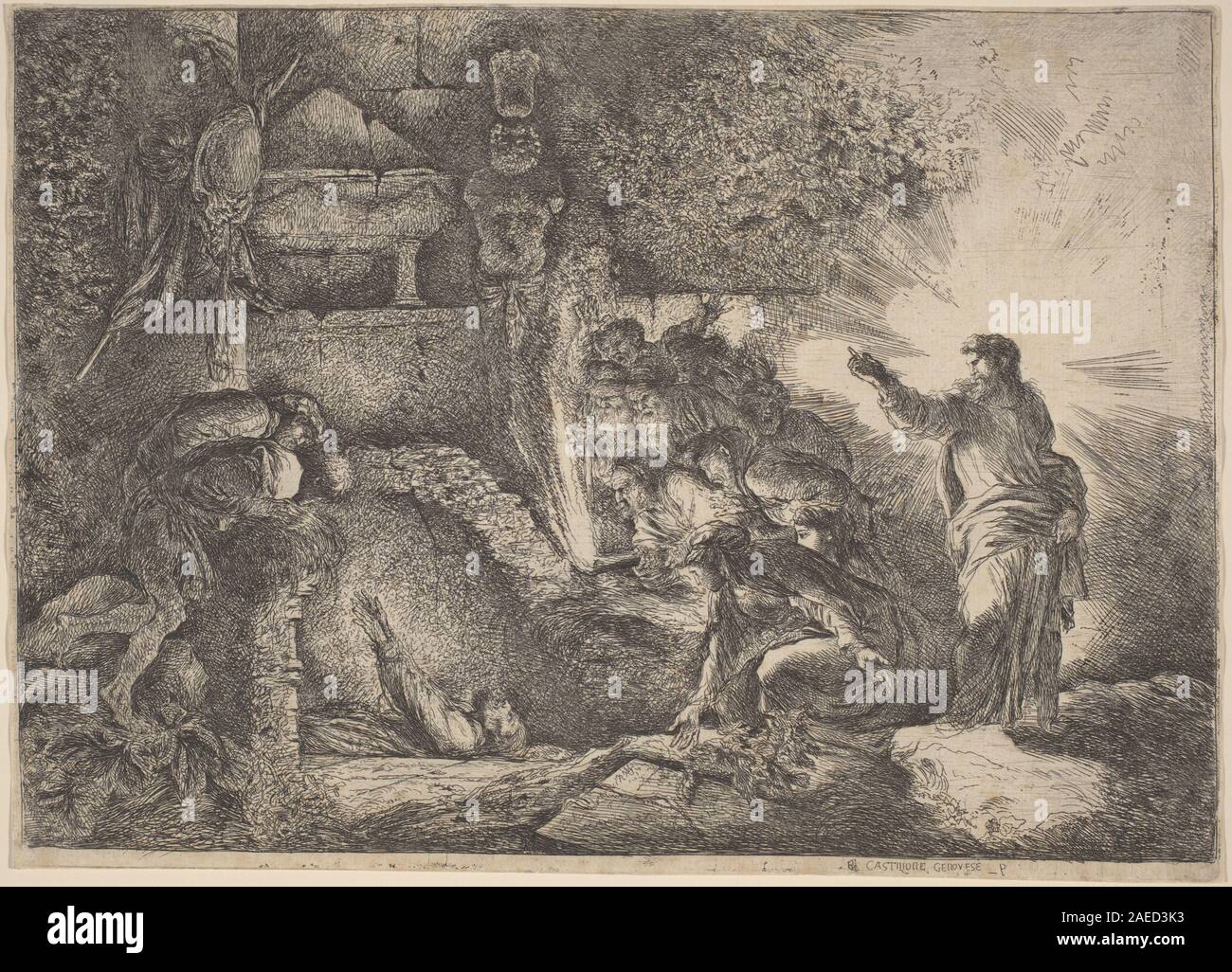 Giovanni Benedetto Castiglione, la résurrection de Lazare, c 1645 La résurrection de Lazare ; c. 1645 Banque D'Images