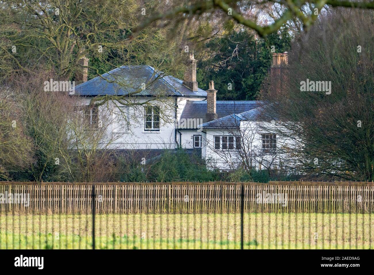 L'image montre une vue générale de Frogmore gîte (la maison du duc et de la Duchesse de Sussex) vu de Kings Road, à Windsor. Banque D'Images