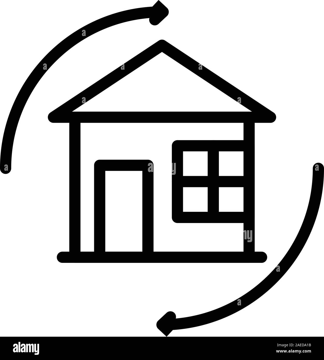 Chambre style du contour, l'icône de réinstallation Illustration de Vecteur