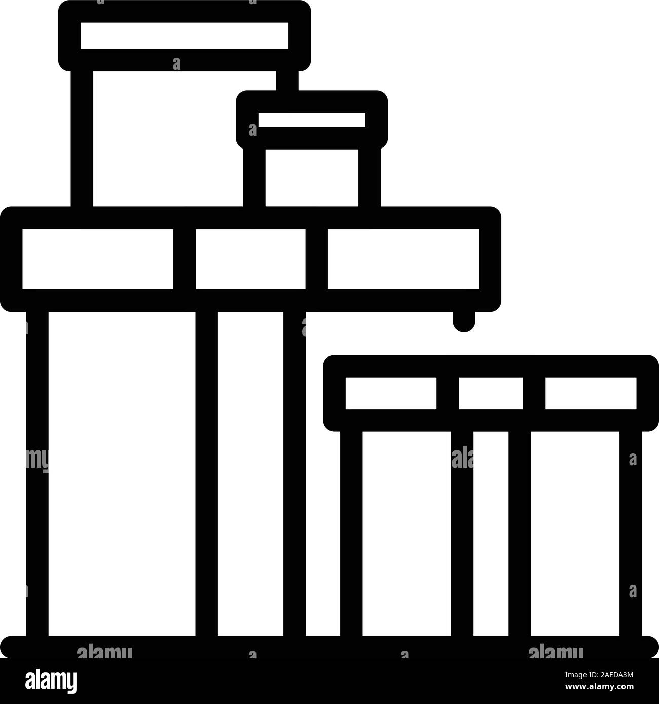 Boîte de transfert en carton, l'icône de style contour Illustration de Vecteur