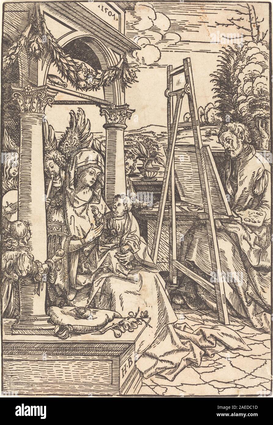Hans Burgkmair I, Saint Luc peignant le portrait de la Vierge, saint Luc 1507 peindre le portrait de la Vierge ; 1507date Banque D'Images