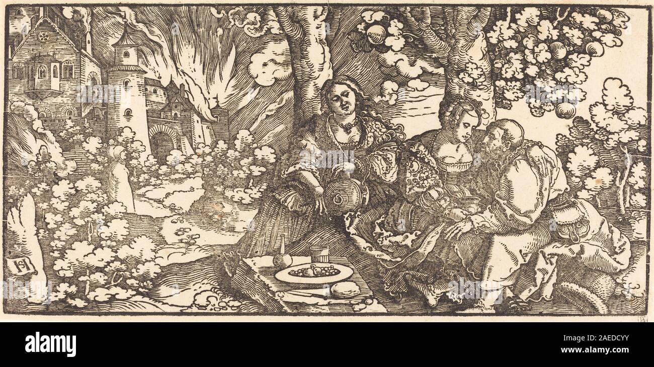 Leonard Hans Schäufelein, Lot et ses filles, c 1530 Lot et ses filles ; c. 1530 Banque D'Images