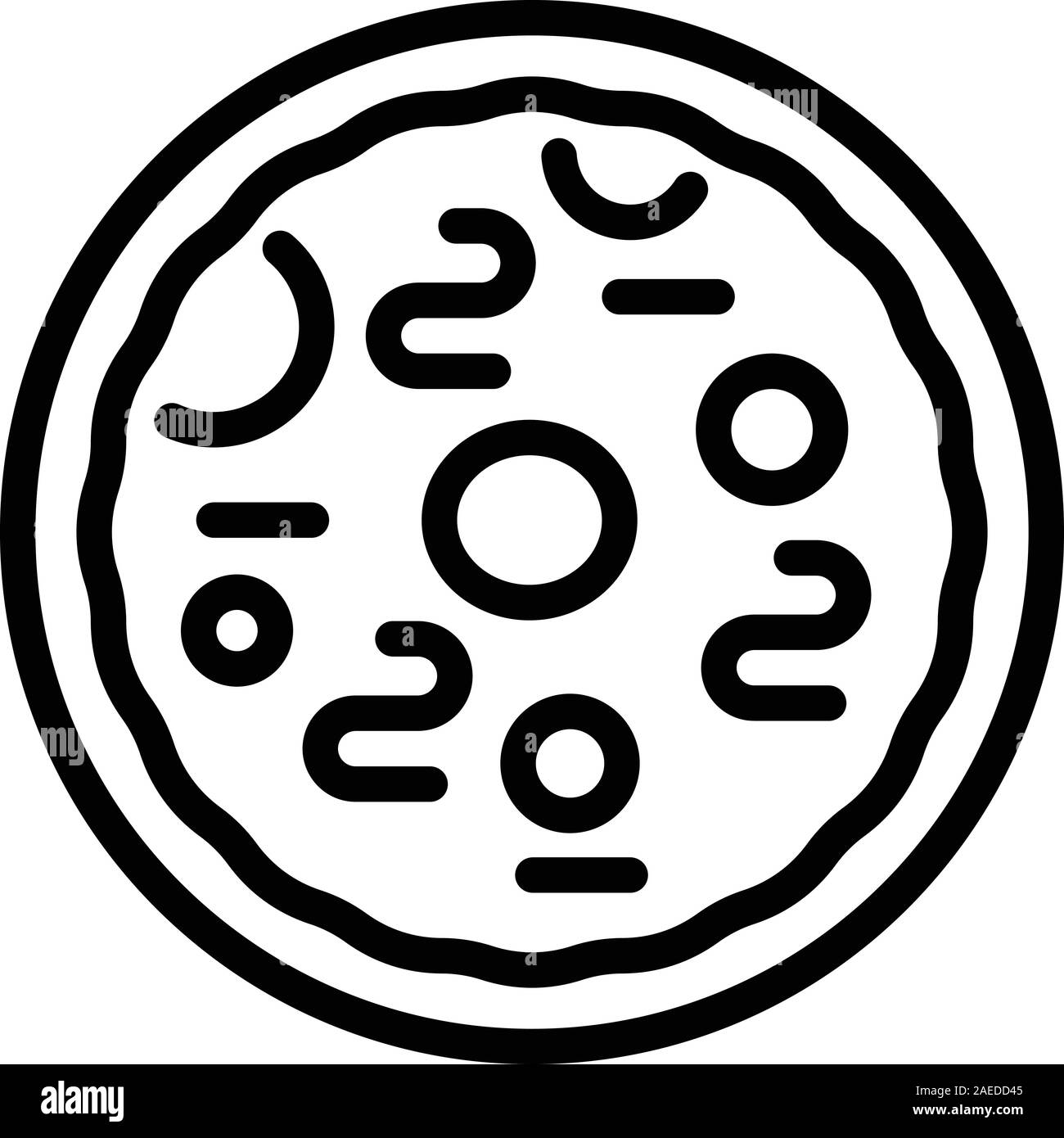 Pizza anchois, icône de style contour Illustration de Vecteur