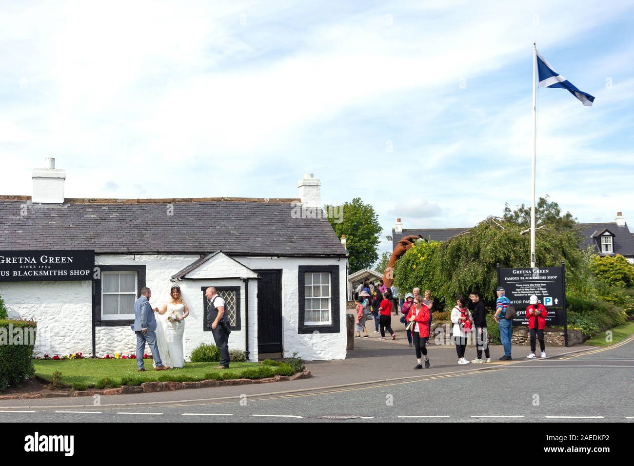 Gretna Green célèbre forgerons Shop, Gretna Green, Gretna, Dumfries et Galloway, Écosse, Royaume-Uni Banque D'Images