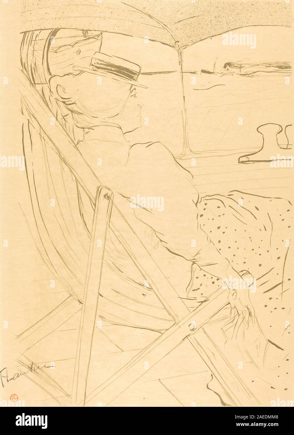 Henri de Toulouse-Lautrec, le passager de la cabine 54 - Voile dans un yacht (La passagère du 54 - Promenade en bateau de plaisance), 1896 Le passager de la cabine 54 - Voile dans un yacht (La passagère du 54 - Promenade en bateau de plaisance) ; 1896date Banque D'Images