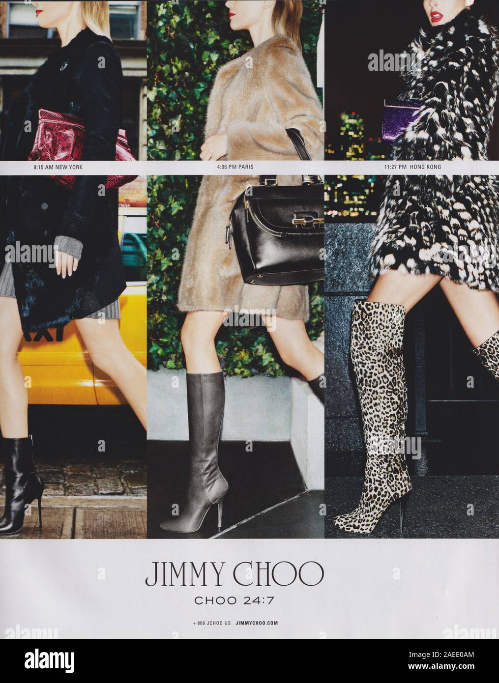 Affiche publicitaire Jimmy Choo Fashion chaussures maison dans le magazine de 2012 ans, publicité créative Jimmy Choo 2010 publicité Banque D'Images