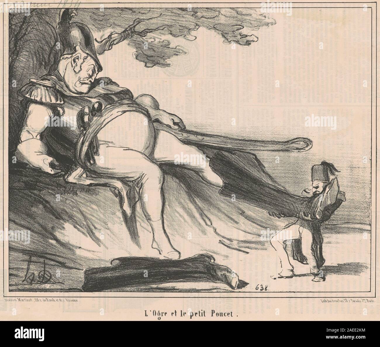 Honoré Daumier, L'ogre et le petit poucet, 19e siècle, L'ogre et le petit poucet ; date du 19e siècle Banque D'Images