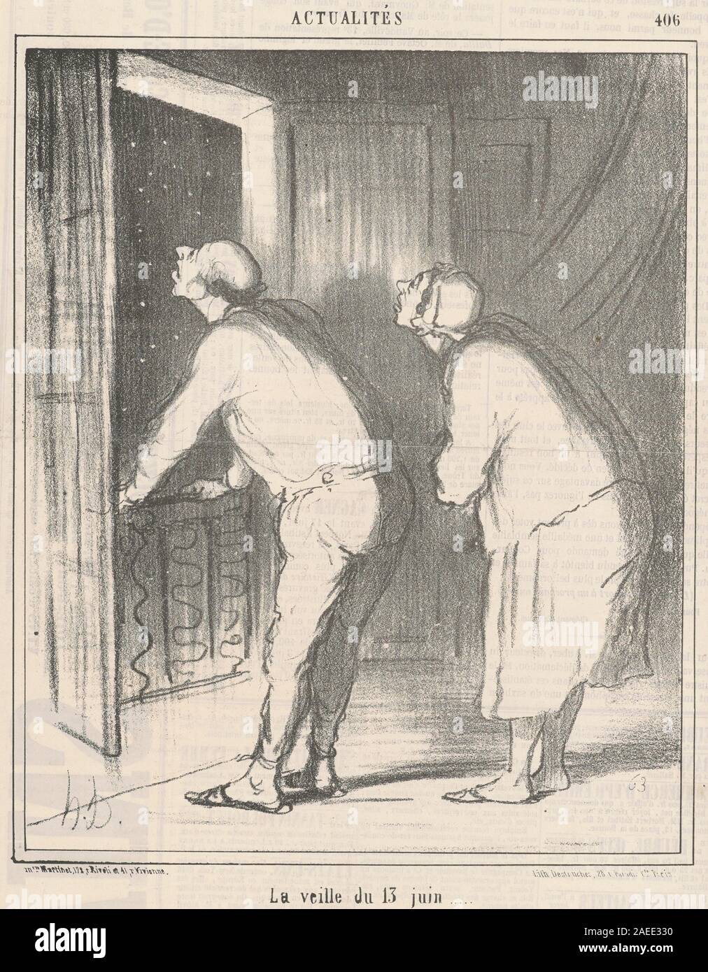 Honoré Daumier, la veille du 13 juin, 19e siècle la veille du 13 juin, date du 19e siècle Banque D'Images