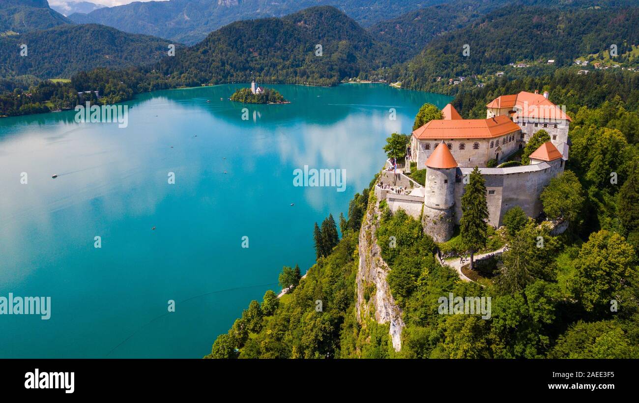 Le Château de Bled ou Blejski grad, Bled, Slovénie Photo Stock - Alamy