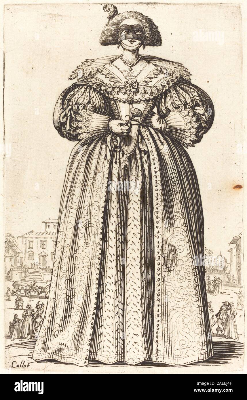Jacques Callot, masqués femme noble, c 1620-1623 femme noble masqués ; c. 1620/1623 Banque D'Images