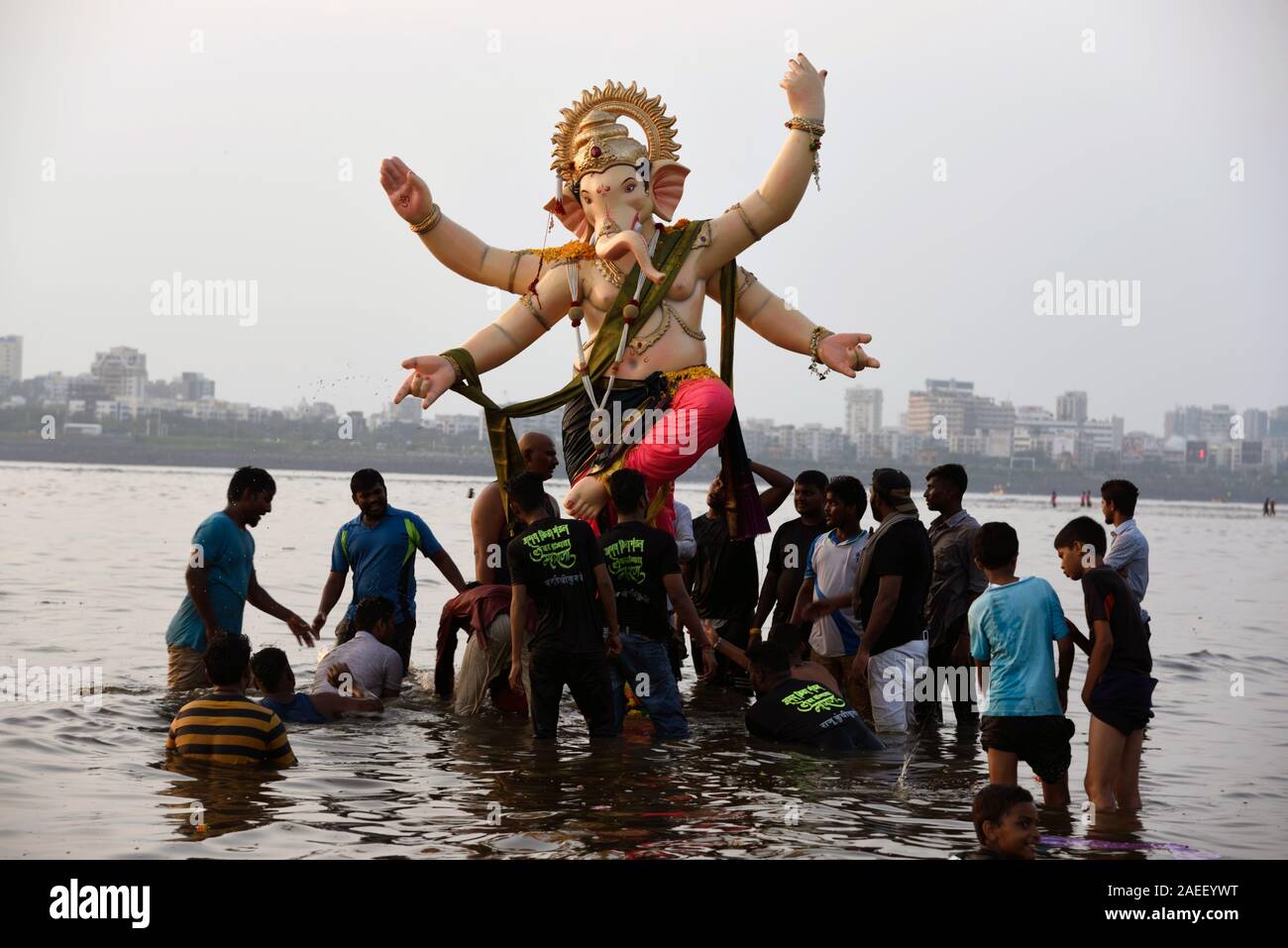 Seigneur Ganesha, immersion, Dadar Mumbai, Maharashtra, Inde, Asie Banque D'Images Seigneur Ganesha, immersion, Dadar Mumbai, Maharashtra, Inde, Asie Banque D'Images