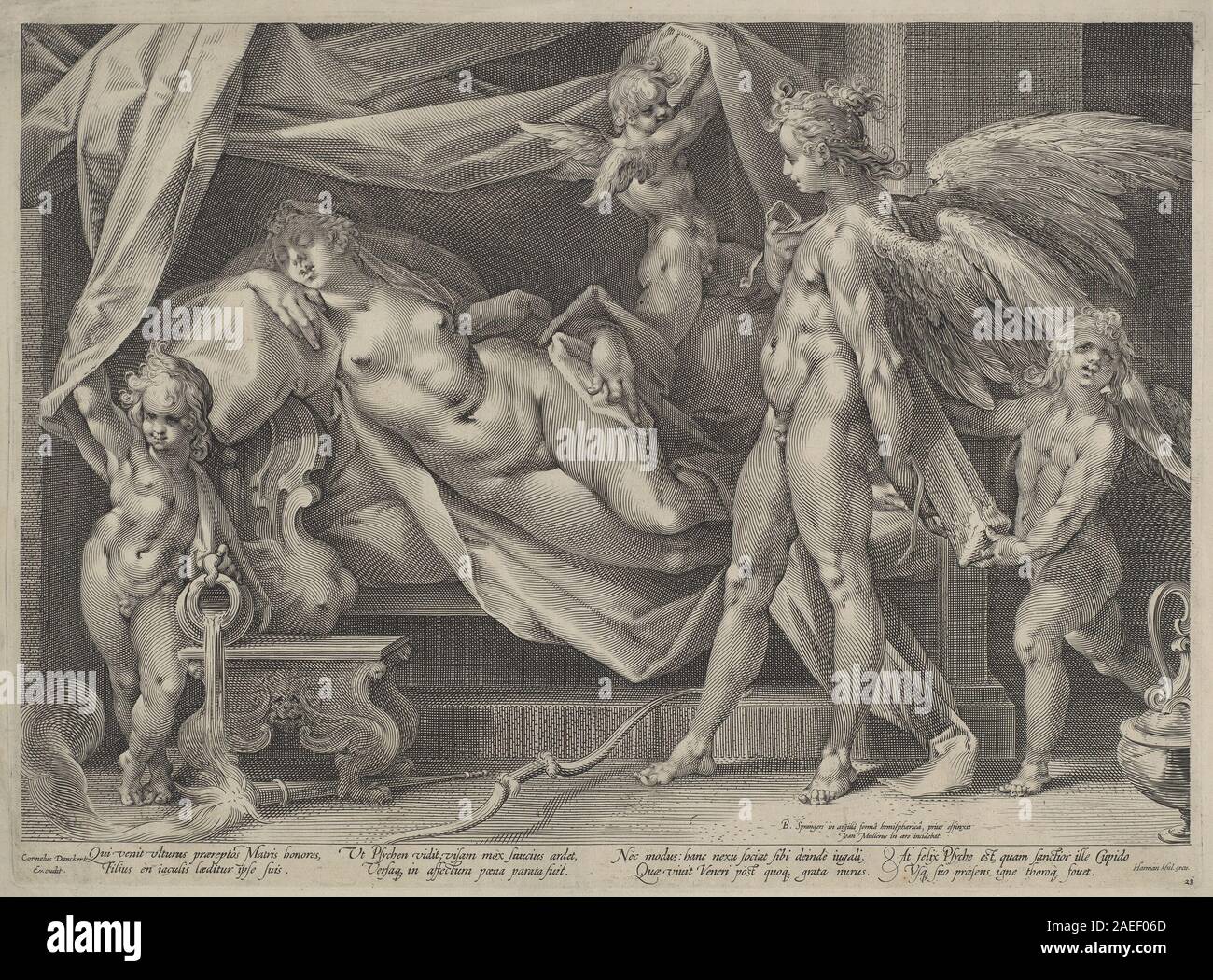 Jan Muller, après Bartholomaeus Spranger, Cupidon et Psyché, c1600 Amour et Psyché ; c.1600 Banque D'Images Jan Muller, après Bartholomaeus Spranger, Cupidon et Psyché, c1600 Amour et Psyché ; c.1600 Banque D'Images