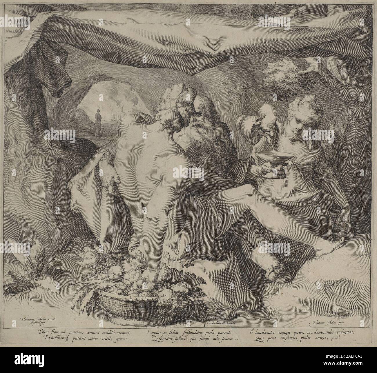 Jan Muller, Lot et ses filles, c1600 Lot et ses filles ; c.1600 Banque D'Images Jan Muller, Lot et ses filles, c1600 Lot et ses filles ; c.1600 Banque D'Images