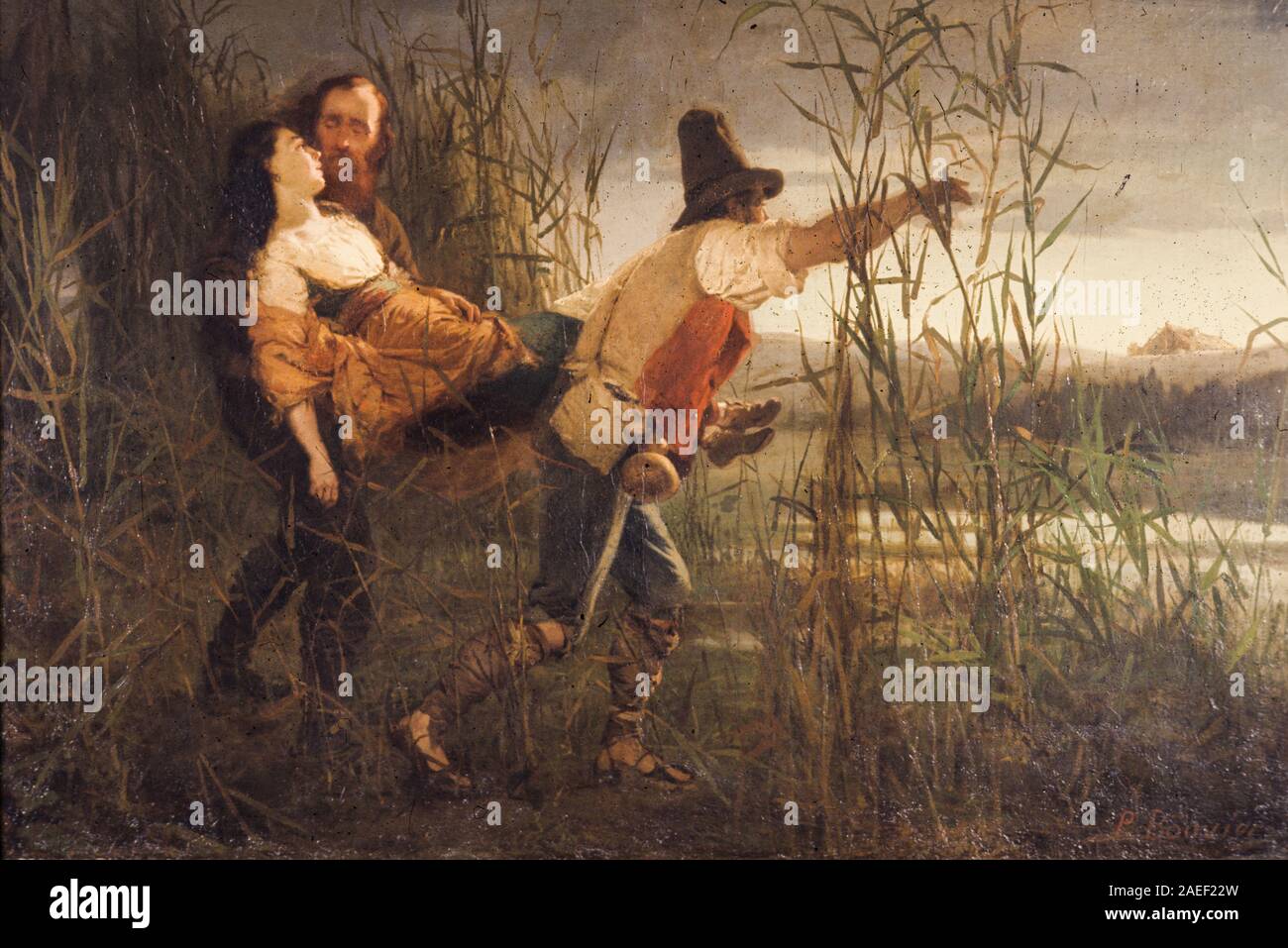 Garibaldi et les grands leggiero transportent anita mourir, Pietro Bouvier, 1864, Musée du Risorgimento, Milan Banque D'Images