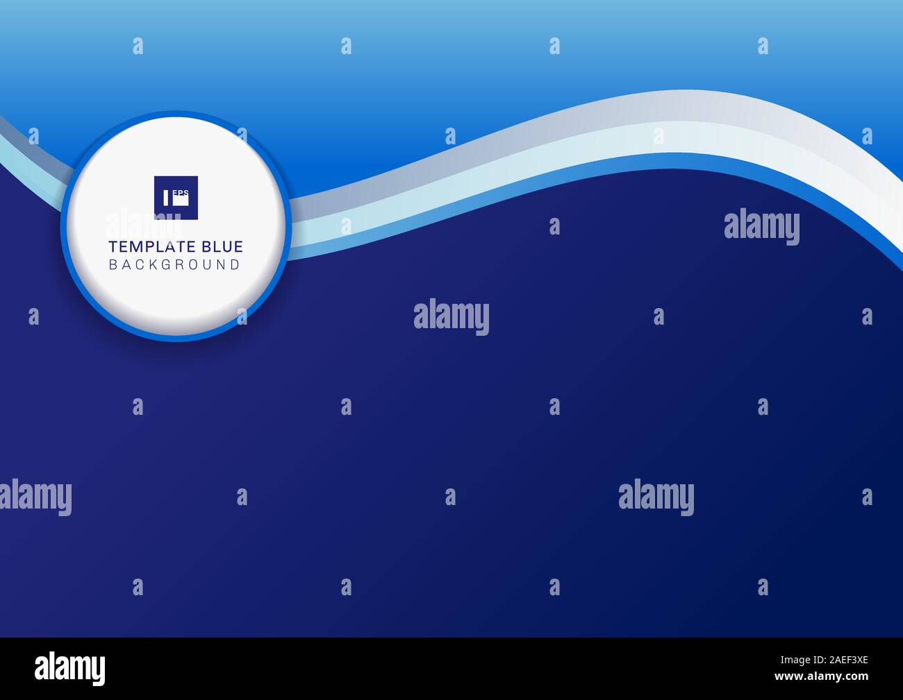 Abstract corporate design de bannières d'en-tête modèle vague bleue avec fond rond blanc. Vector illustration Illustration de Vecteur