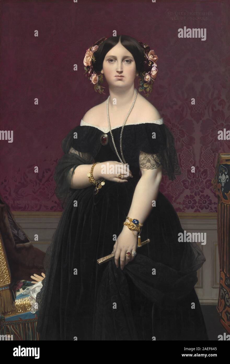 Jean-Auguste-Dominique Ingres, Madame Moitessier, 1851 ; Madame Moitessier date 1851 Banque D'Images