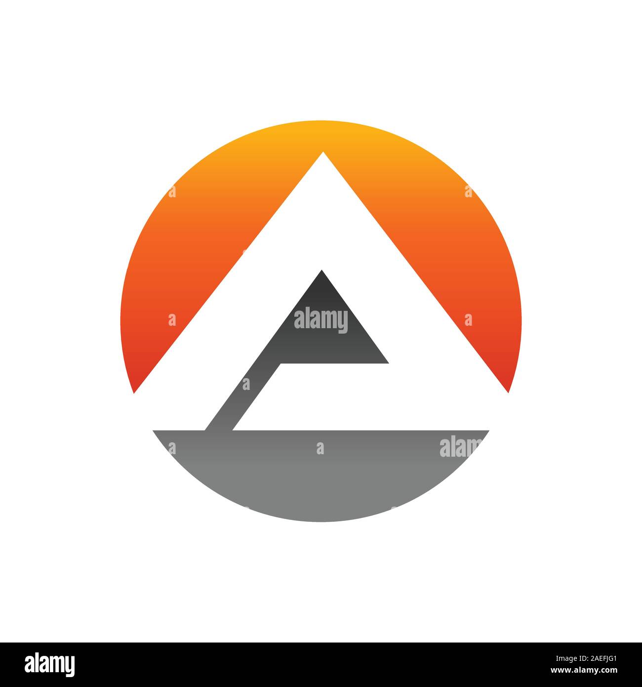 Un Lettermark initiale en cercle Pyramide Symbole Vecteur Icône Logo Graphique Modèle de conception Illustration de Vecteur