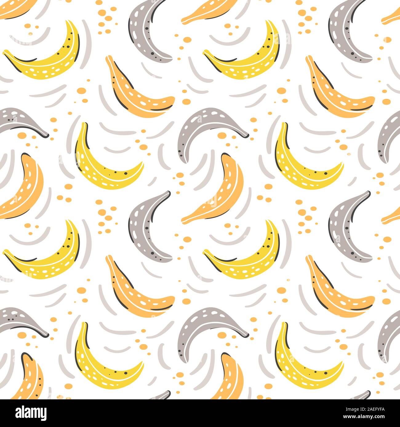 Modèle élégant sans couture avec de la banane jaune en fond style plat. Sachet motif pour tissu, textile, wrap, tshirt, les bermudas et les autres Illustration de Vecteur