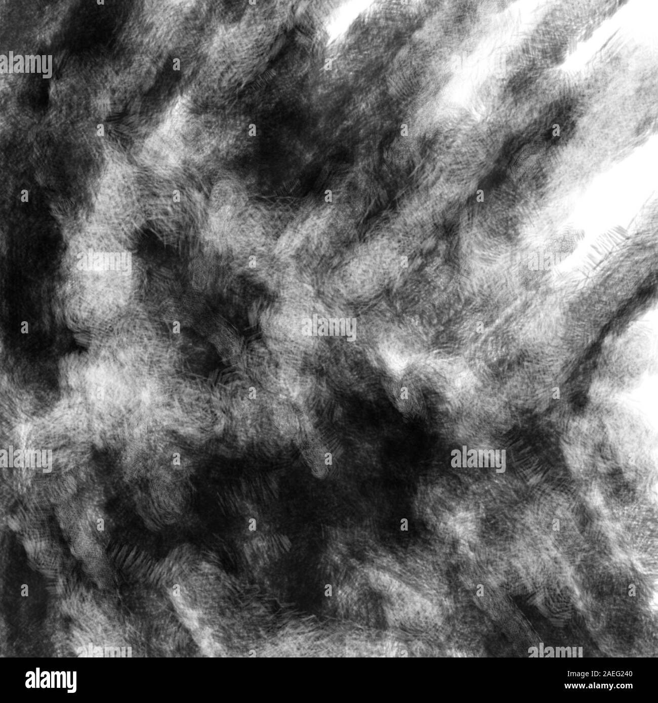 L'abstraction du crâne effrayant. Illustration noir et blanc à genre d'horreur avec du charbon et de l'effet du bruit. Banque D'Images