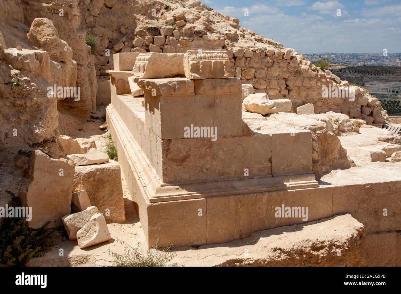 La tombe d'Hérode à Hérodion un château forteresse construite par le roi Hérode 20 avant notre ère. Israël, Cisjordanie, la Judée, Banque D'Images