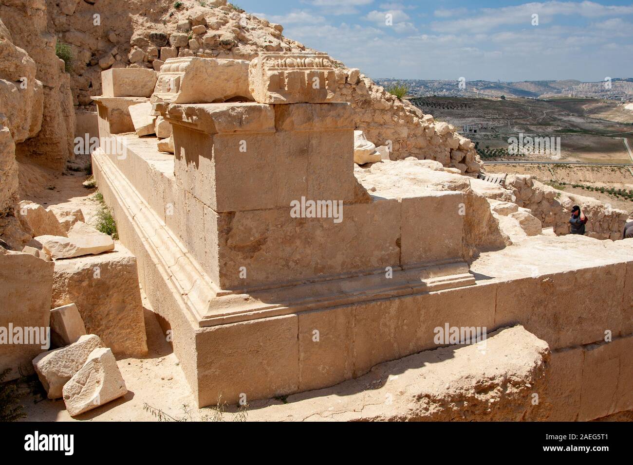 La tombe d'Hérode à Hérodion un château forteresse construite par le roi Hérode 20 avant notre ère. Israël, Cisjordanie, la Judée, Banque D'Images