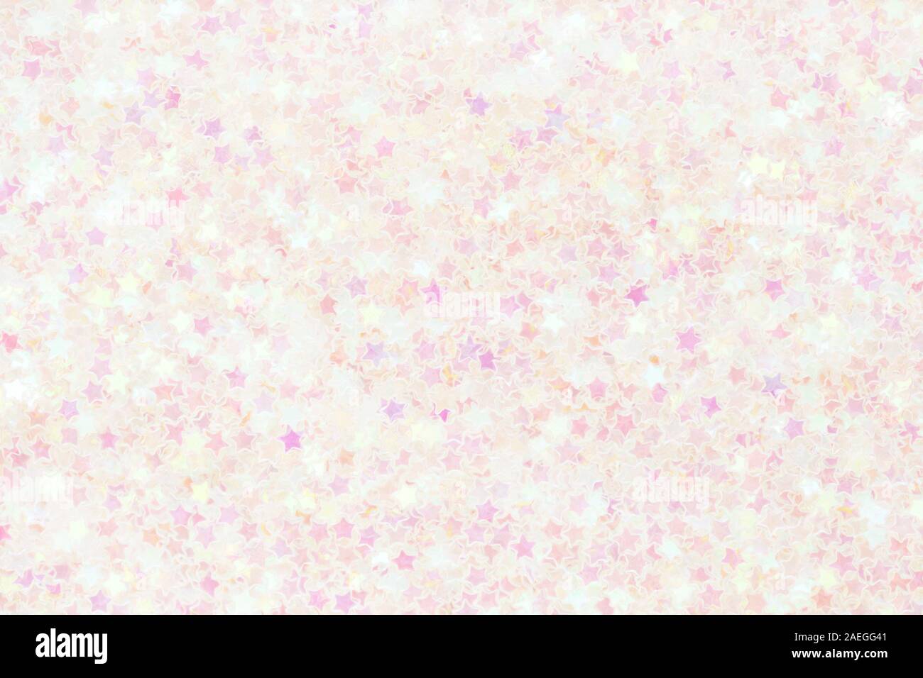 Arrière-plan de couleur pastel avec des confettis en forme d'étoiles. La texture des perles pour la conception. Banque D'Images