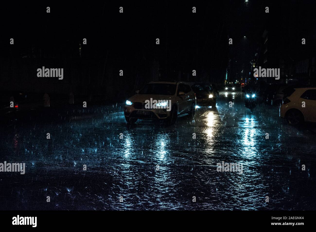 Mouvement mystique sur une nuit pluvieuse Banque D'Images