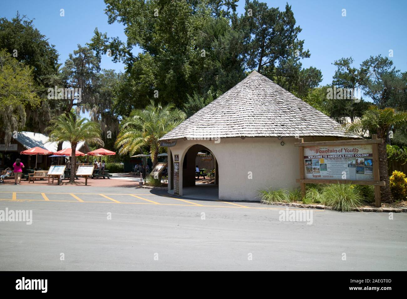 Entrée de la fontaine de Jouvence, Parc archéologique de St Augustine florida usa Banque D'Images