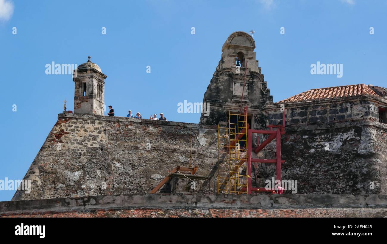 Libre de forteresse dans la ville de Carthagène appelé Castillo San Felipe de Barajas Banque D'Images