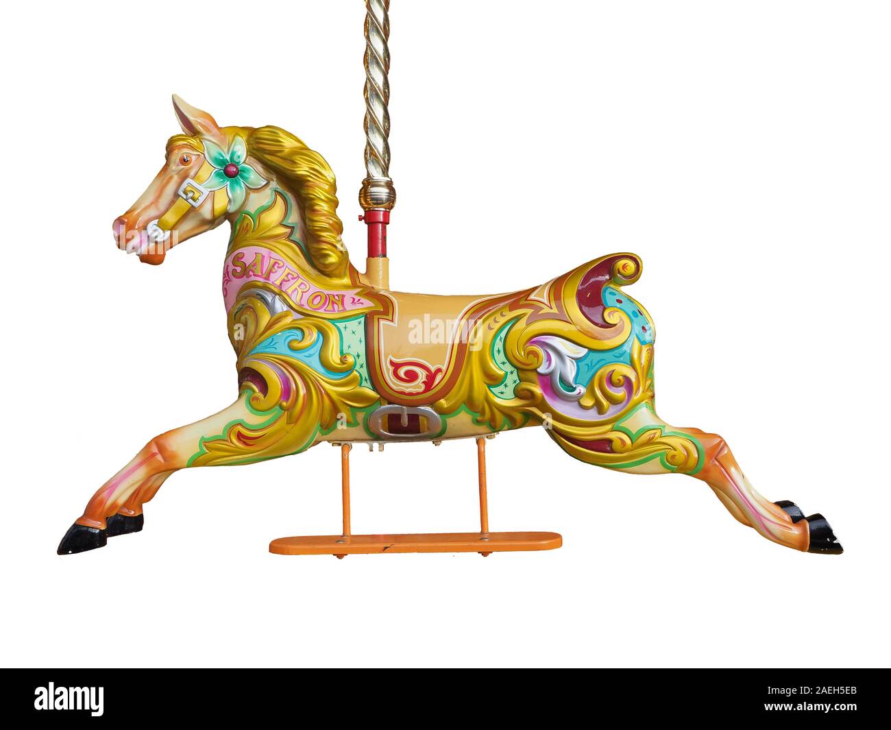 Un cheval de carrousel / découpe découpe isolés. Banque D'Images