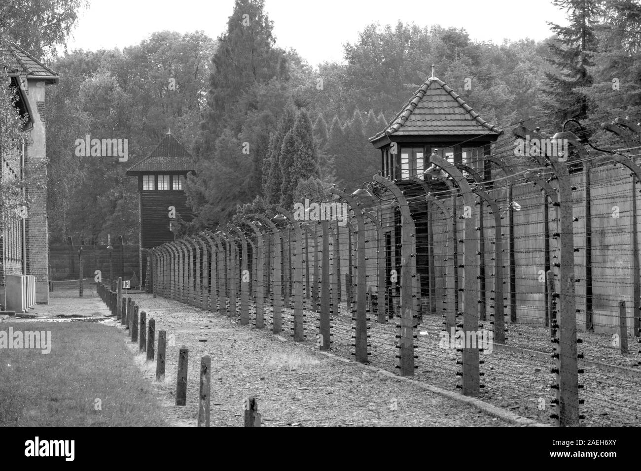 Camp de concentration Auschwitz I Pologne - Konzentrationslager Auschwitz. Une ancienne caserne de l'armée polonaise il a été converti en attente politique prisone polonais Banque D'Images