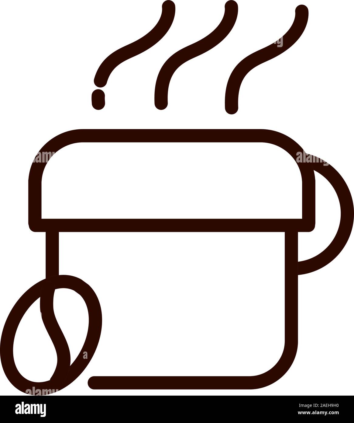 La tasse de café chaud et de haricots design ligne vector illustration Illustration de Vecteur