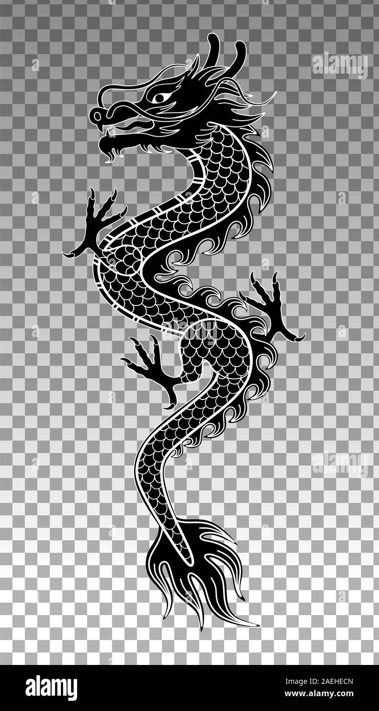 Dragon chinois traditionnel isolé illustration Banque D'Images