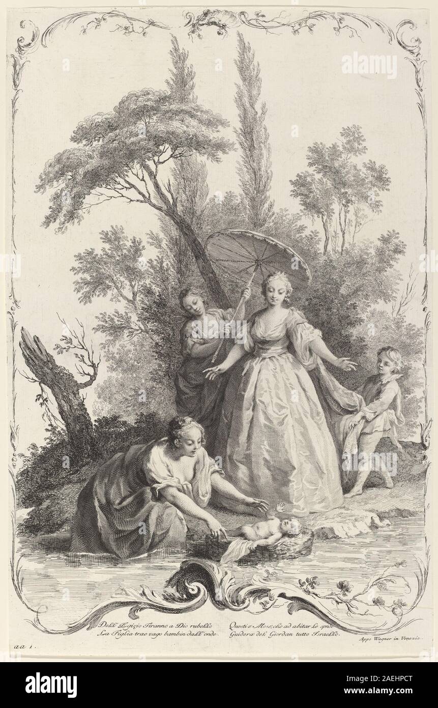 Joseph Wagner (editeur) après Jacopo Amigoni, la découverte de Moïse, c 1745 La découverte de Moïse ; c. 1745 Banque D'Images