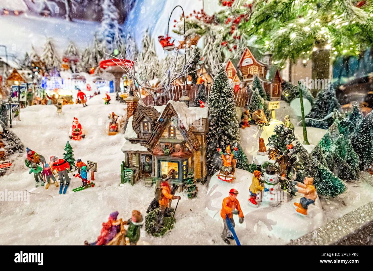 Décoration de Noël -représentations de pays avec des sujets de Noël et jeux de Noël Banque D'Images