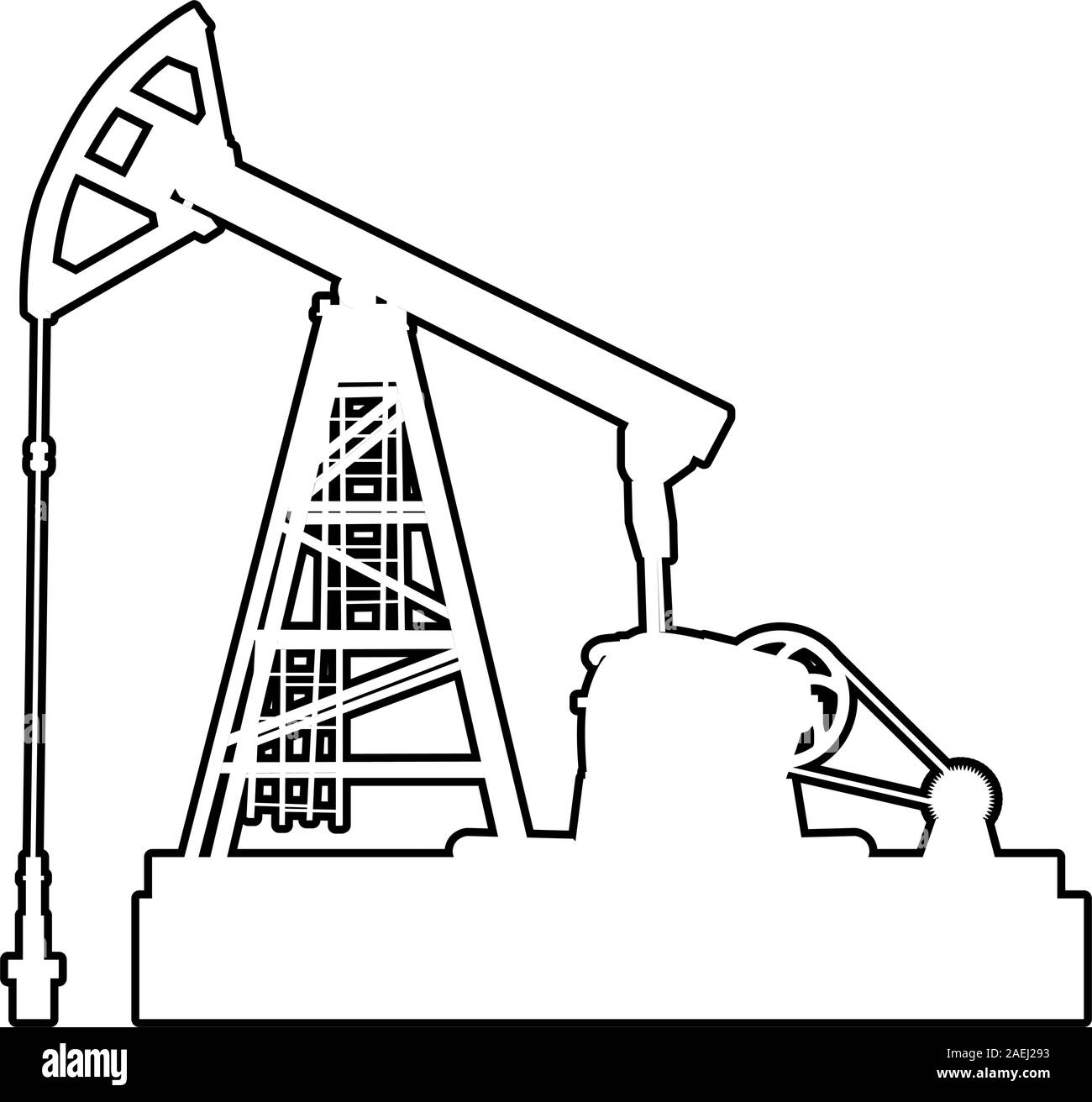 Pumpjack huile. Matériel pour l'industrie pétrolière. Illustration de Vecteur