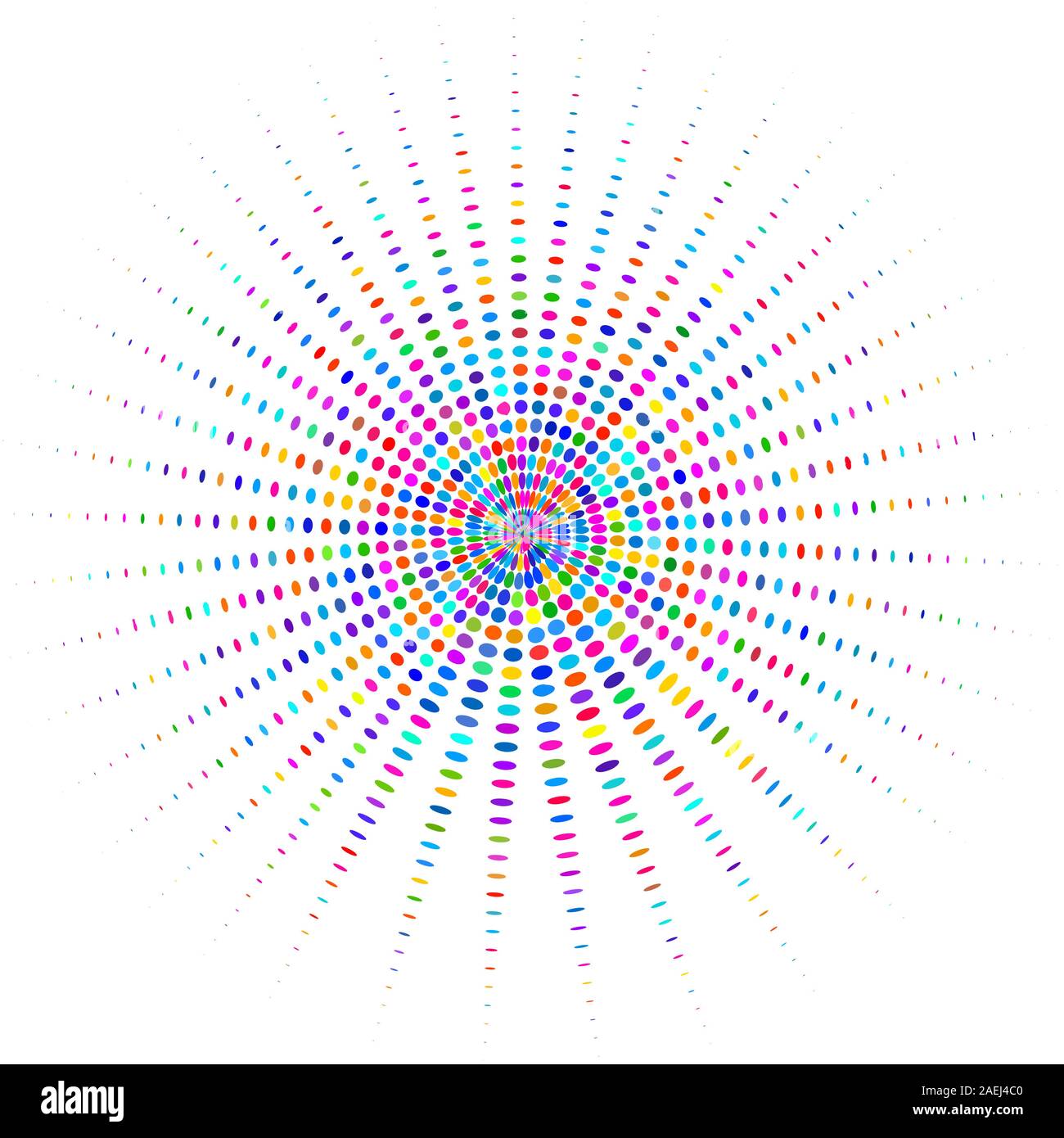 Cercle avec rayons multicolores Banque D'Images