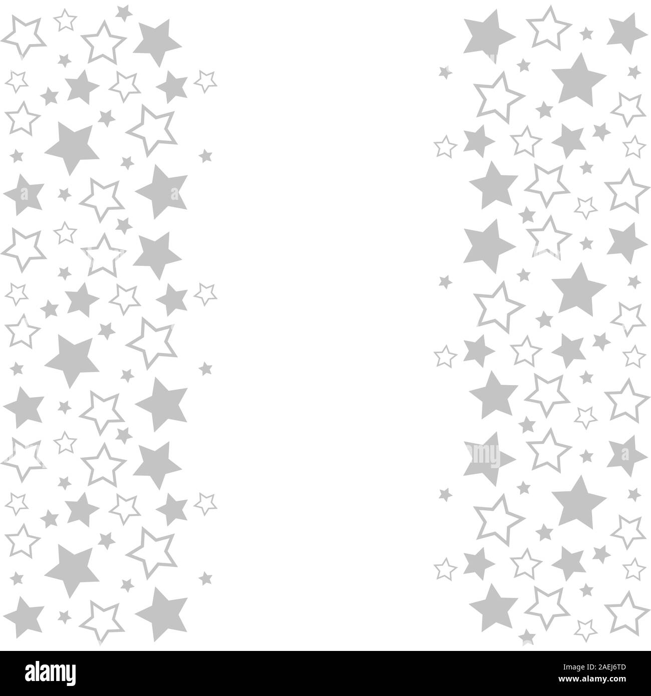 Châssis à l'espace blanc pour le texte. Frontière de silver stars de fond blanc. Vecteur pour Noël et Nouvel An carte de souhaits, bannière, invitation Illustration de Vecteur