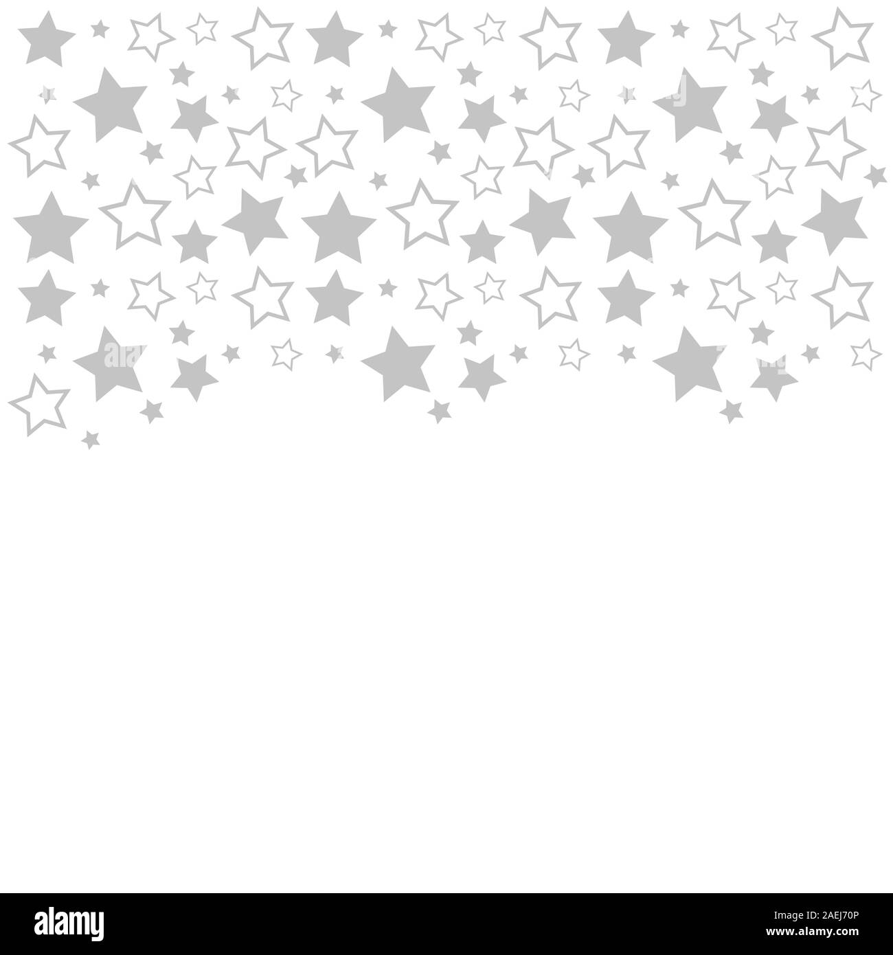 Châssis à l'espace blanc pour le texte. Frontière de silver stars de fond blanc. Vecteur pour Noël et Nouvel An carte de souhaits, bannière, invitation Illustration de Vecteur