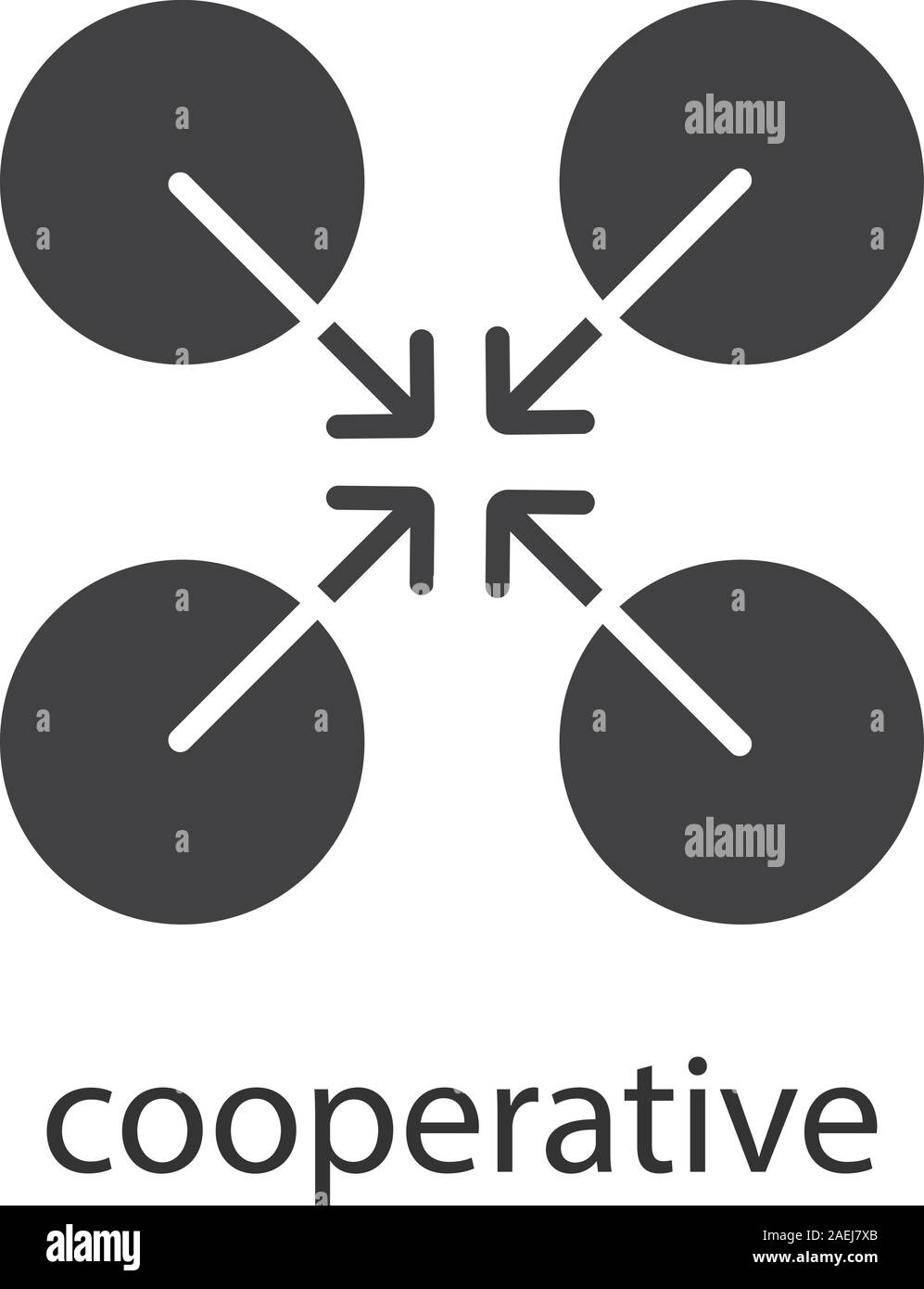 Symbole de coopération icône glyphe. Symbole de Silhouette. La ...